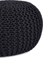 BIRDROCK HOME Round Pouf Ottoman | Cotton Braided Foot Stool - Image 6