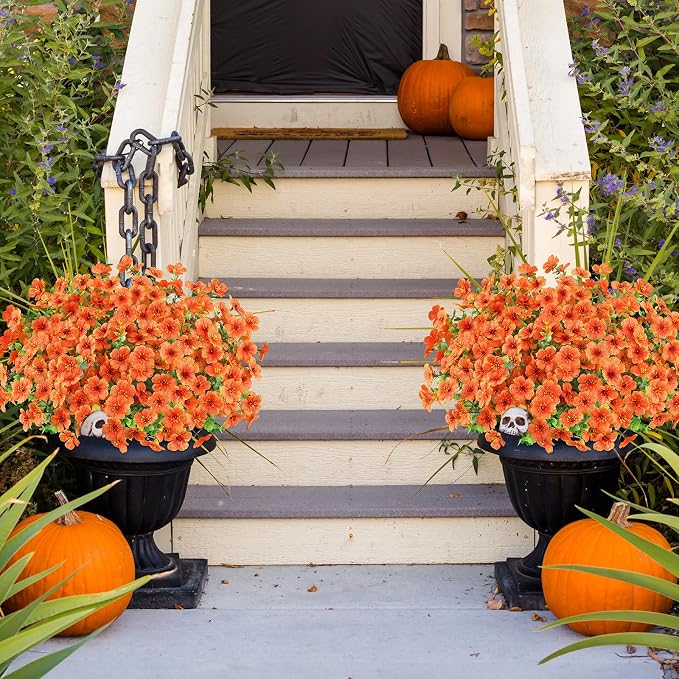 AGIRL 16 Bundles Artificial Fall Flowers Outdoor Indoor Decoration, No Fade - Image 4