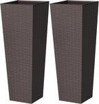 Greesum 32 Inch Tall Plastic Planters, Detachable Inner Pot & Drainage Holes by Acurax