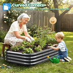 Quictent Galvanized Raised Garden Bed Kit, Dark Grey - Image 2