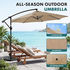 OLIXIS Offset Patio Umbrella, 9.7FT Cantilever Table Umbrellas - Image 2