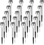 GIGALUMI Solar Pathway Lights, Stainless Steel IP44 Waterproof Auto On/Off by GIGALUMI