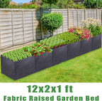POILKMNI 12x2x1ft Fabric Raised Garden Bed - Image 2