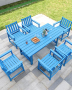 7 Pieces HDPE Outdoor Dining Set, Patio Dining Set - Image 2