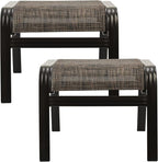 Outdoor Patio Foot Rest Ottoman Seat Textilene Portable Metal Footstool by Deugold