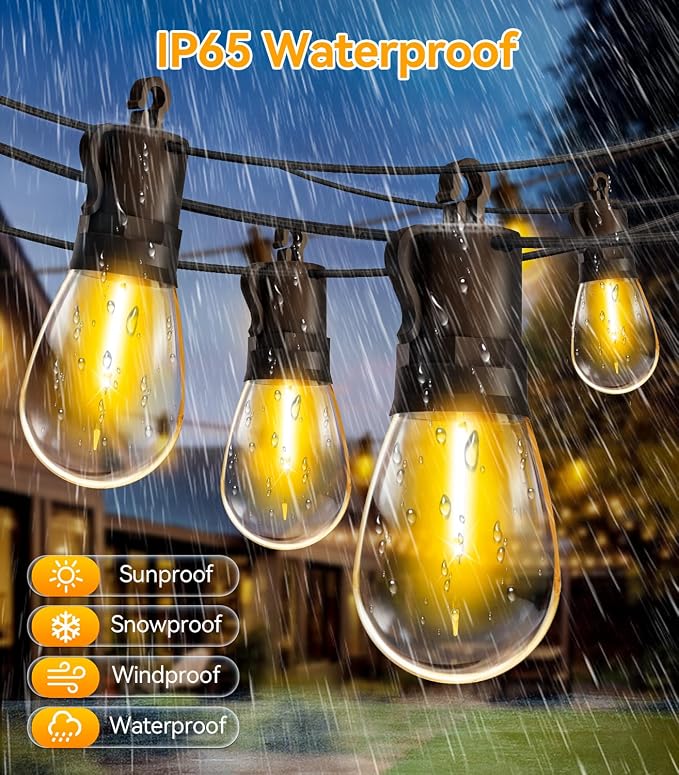Outdoor String Lights Patio LED Light Outside - 30M 28+2 S14 LED - Image 5
