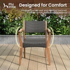 PHI VILLA 9 Pieces Acacia Wood Outdoor Dining Set - Image 6