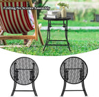 TeoKJ Folding Outdoor Side Tables, Anti Rust Small Patio Table Round Metal - Image 4