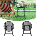 TeoKJ Folding Small Outdoor Side Tables, Anti Rust Small Patio Table Round - Image 4