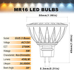 ALIDE MR16 GU5.3 LED Bulbs 50W Halogen Equivalent, 2700K Warm White, MR16 5W - Image 2