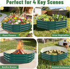 Hexagon Raised Garden Bed, 48 Inch Diagonal & 12 Inch Tall, Galvanized Steel - Image 7