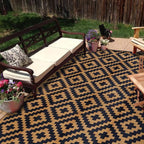 SAND MINE Reversible Mats, Plastic Straw Rug, Modern Area Rug, Large Floor Mat by SANDMIND