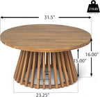 Merax Outdoor Acacia Wood Conversation Set, 3-Seat Loveseat Sofa w/Coushion and - Image 6