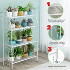 SORCEDAS Plant Stand Indoor Outdoor Plant Shelf 4 Tier Metal Corner Flower - Image 6