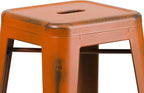 Flash Furniture Kai Commercial Grade 4 Pack 30" High Backless Distressed Orange - Image 6