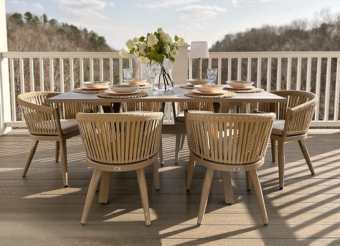 PURPLE LEAF 7 Pieces Outdoor Dining Set by PURPLELEAF