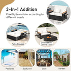 Moccha Outdoor Wicker Daybed, Patio Rattan Loveseat Sofa w/ 4-Level Adjustable - Image 6