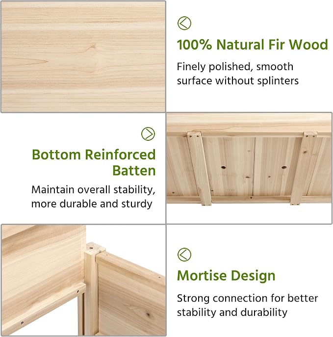 Yaheetech 42x23x33in Wooden Raised Garden Bed - Image 4