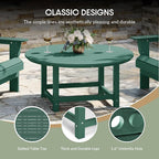 WestinTrends Malibu Low Outdoor HDPE Round Patio Coffee Table, Dark Green - Image 8