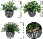 Winlyn Set of 3 Artificial Potted Plants Faux Eucalyptus Rosemary Boxwood - Image 2