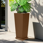 Set of 2 Large Planters for Outdoor Plants 24" Tall Tapered Modern Flower Pots - Image 5