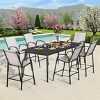 HOMREST Outdoor Bar Height Stools Set of 6, High Back Patio Chairs - Image 2