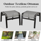 Outdoor Foot Rest for Patio Ottomans Metal Seat Patio Footstools Furniture - Image 5