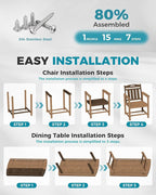 Ciokea HDPE Outdoor Dining Set, 7-Piece Patio Table and Chairs Set - Image 7