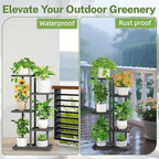 iDavosic.ly Plant Stand Indoor Outdoor, 4-Tier Tall Metal Flower Shelf - Image 4