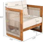 Christopher Knight Home Nesbit 4 Pieces Conversation Set, Acacia Wood Chat Set - Image 8