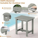 LUE BONA Outdoor Side Table, HDPS Small Outdoor Table, Rectangle Adirondack - Image 5