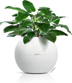 Lechuza Puro Color 50 White, Self-Watering Large Round Planter, D19.7 H15.4 in - Image 2
