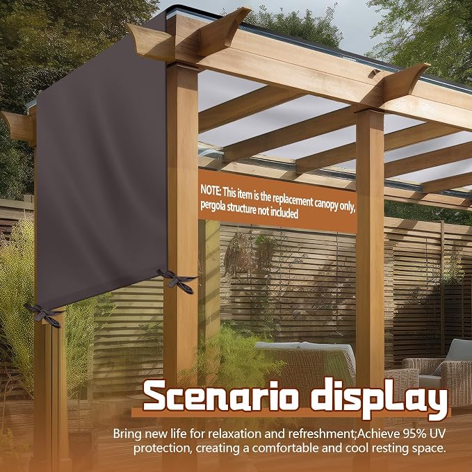 Universal Pergola Replacement Canopy Outdoor Canopy Shade Cover Waterproof - Image 7