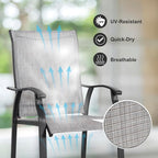 NUU GARDEN 5 Piece Outdoor Bar Set, Bar Height Patio Bistro Set, Textilene - Image 5