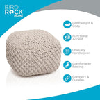 BIRDROCK HOME Square Pouf Ottoman | Cotton Braided Foot Stool - Image 4
