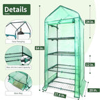 4 Tier Mini Greenhouse for Outdoor Indoor, Double-Layer Roof, Heavy Duty Small - Image 5