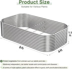 2 PCS Tall 8x4x1.5ft Galvanized Raised Garden Bed Outdoor, Metal Garden Bed - Image 2