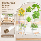 LASZOLA 8 Tiered Folding Tall Plant Stand Indoor - Image 3