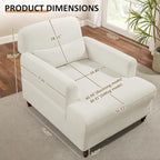 Oversized Chaise Lounge Chair Set of 2, Cloud Fluffy Chaise Sofa Recliner - Image 2
