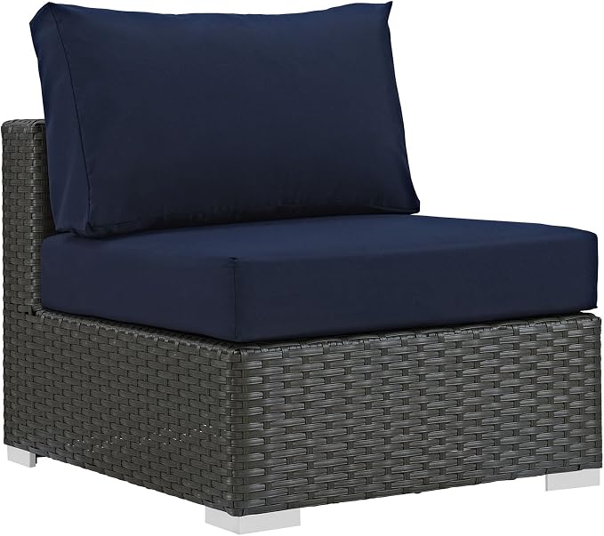 Modway EEI-1854-CHC-NAV Sojourn Wicker Rattan Outdoor Patio Coffee Table - Image 3