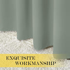 NICETOWN Blackout Sage Green Curtain 84 inch Length - Image 6