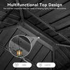Aoxun 12'x14' Hardtop Gazebo, Aluminum Frame Canopy - Image 8