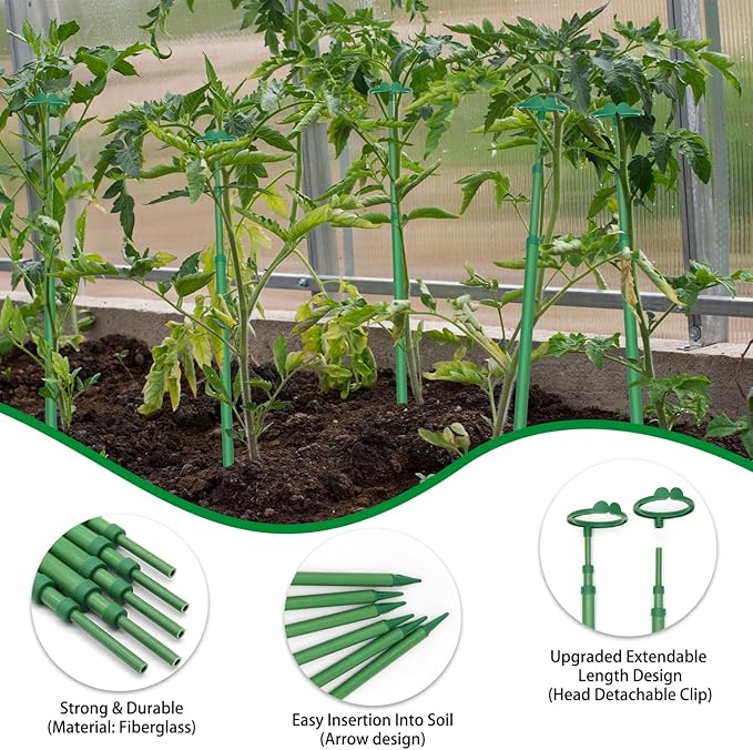 Extendable Plant Stakes, Length Scalable from 17.9IN to 42.3IN Plant Support - Image 6