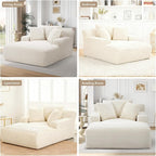 66" Chaise Lounge Chair Indoor, Oversized Boneless Couch Comfy Upholstered - Image 7