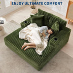 GarveeHome Oversized Chaise Lounge Chair Indoor, 56x60 in Comfortable Corduroy - Image 6