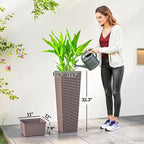 Outsunny 32 Inch Tall Planters for Outdoor Plants, Stackable Tapered Planters - Image 3