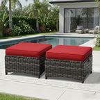 Joyside Outdoor Ottoman Set of 2, Patio Large Ottoman Foot Rest - Image 7