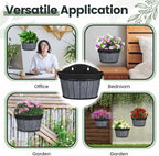 Layhit 6 Pcs Wall Hanging Planters Outdoor Pot Planter Wine Barrel Planter - Image 3