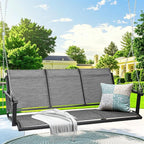 Textilene 3 Seat Hanging Swing, 5.2FT Patio Bench Swing, 660lbs Heavy Duty by jamege