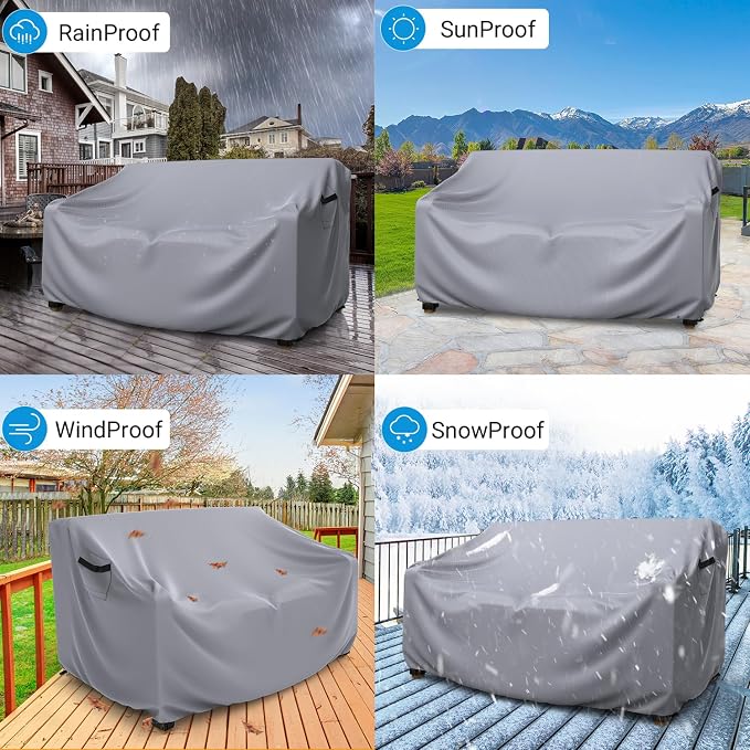 Mrrihand Heavy Duty Patio Sofa Cover, Mrrihand 3-Seater Outdoor Sofa Loveseat - Image 6